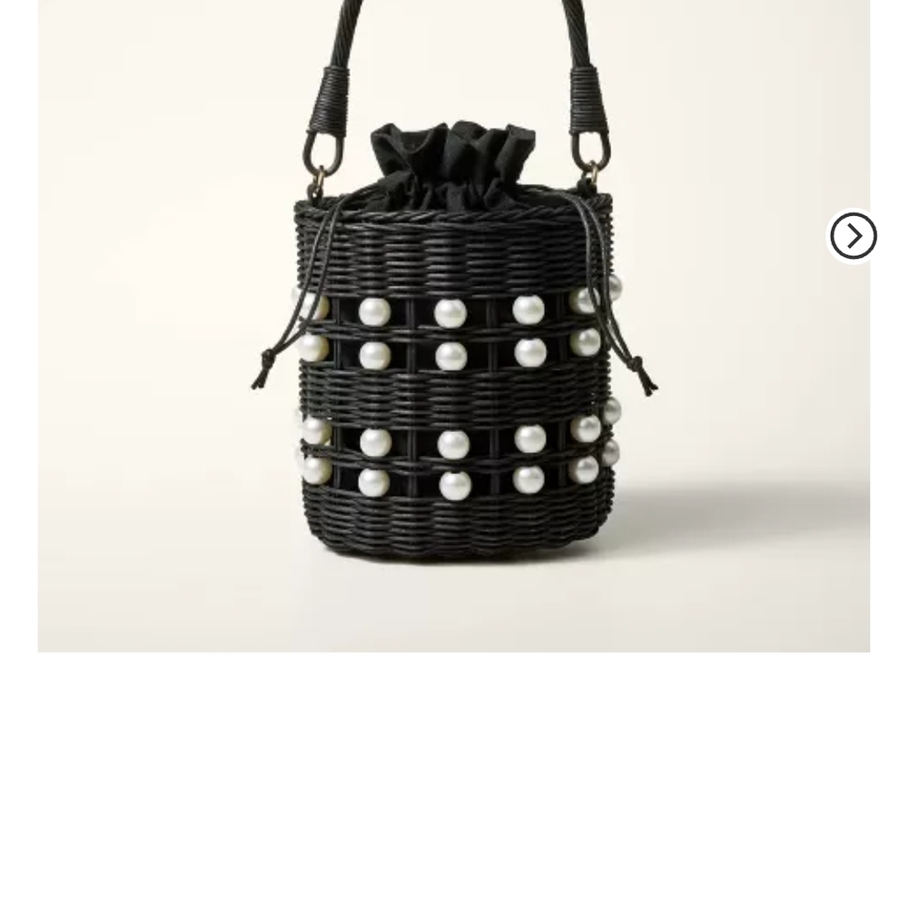 Kate SpadexTarget Black Woven Bucket Bag with Pearl Accents